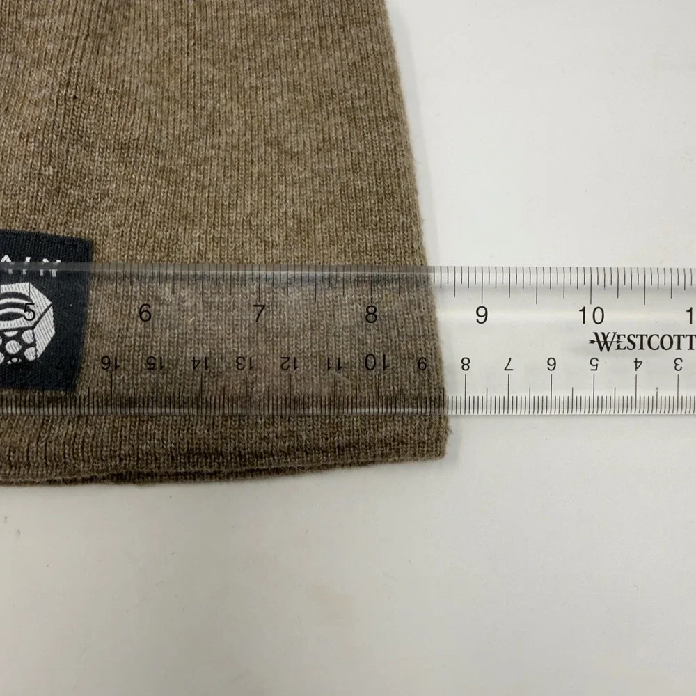 Mountain Hardwear Wool Blend Brown Knit Logo Patch‎ Beanie Hat Unisex OSFM